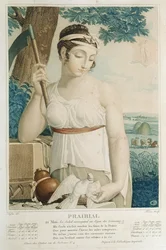 Prairial (Maggio-Giugno), nono mese del calendario repubblicano, inciso da Tresca, c.1794